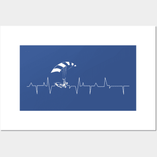 Heartbeat Kitesurfer White Posters and Art